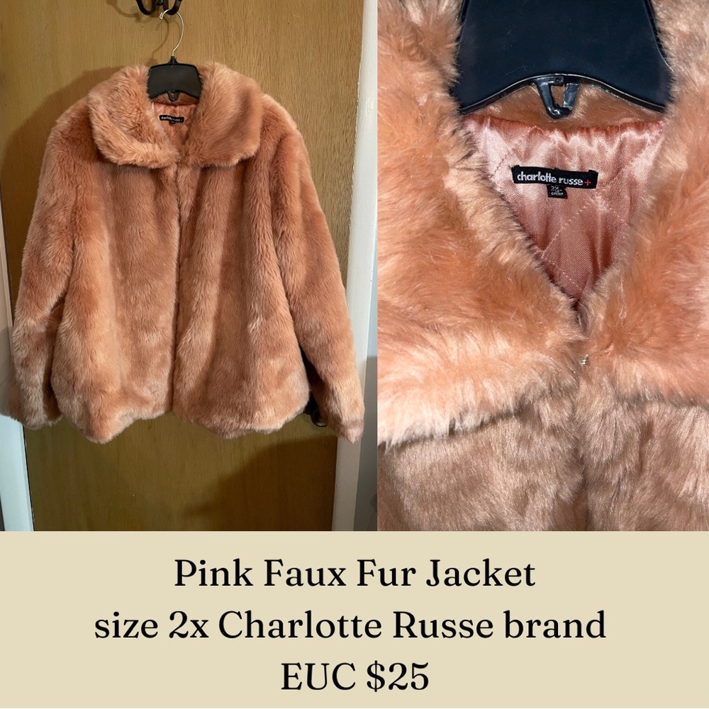 Faux fur pink jacket